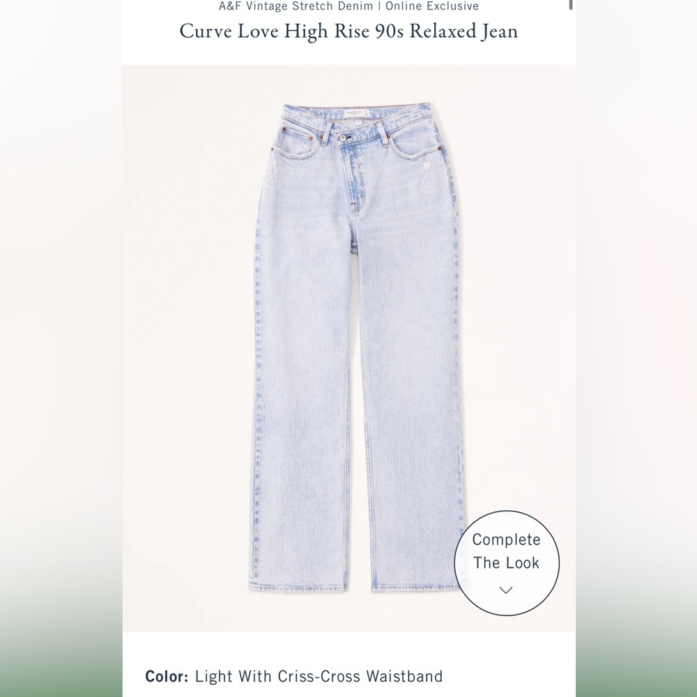 Abercrombie and Fitch, curve Love High Rise 90s Relaxed jean